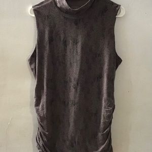 Mock Turtle Neck Sleeveless Long Jersey Knit Tunic XL